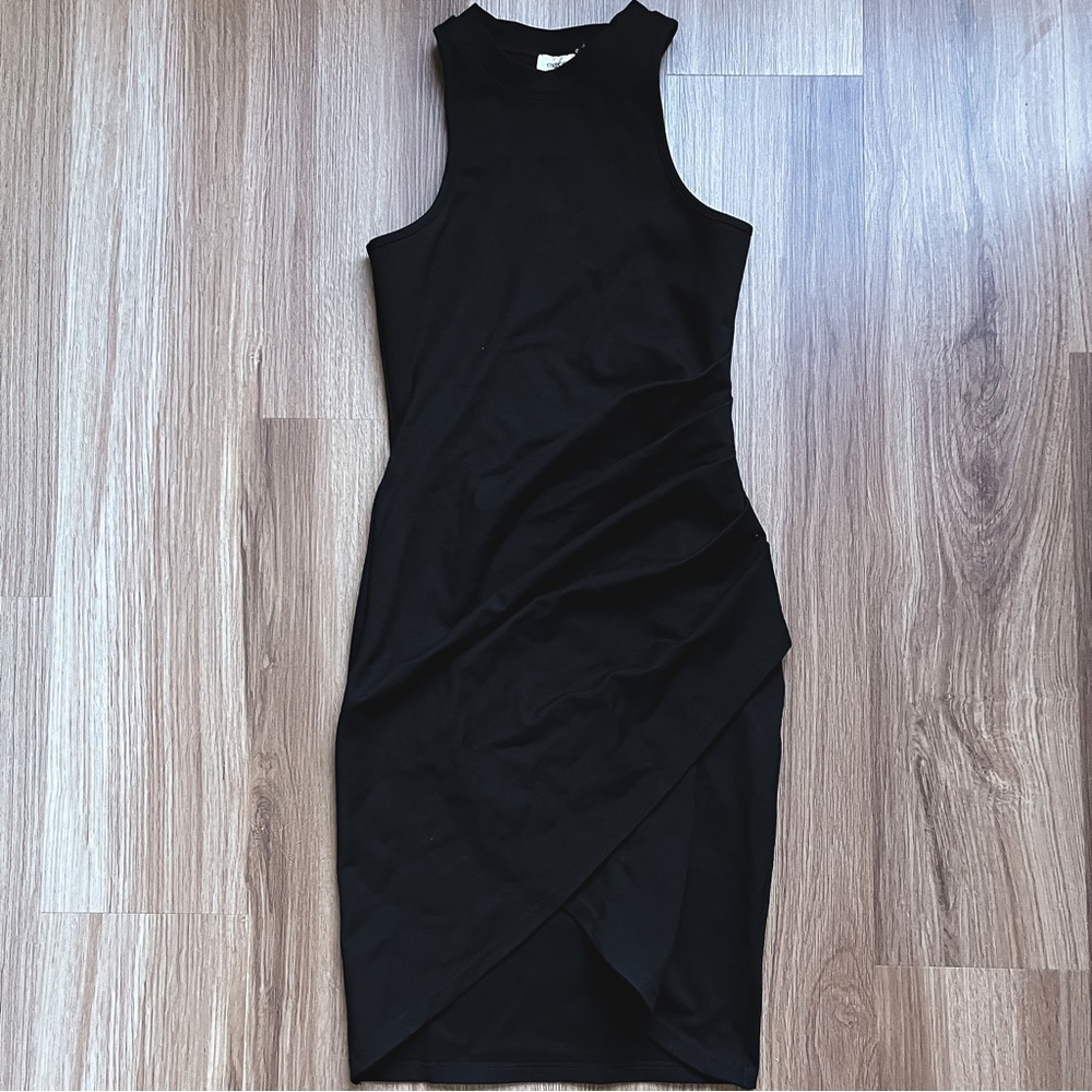 EXTRO & VERT Racer Back Bodycon Dress in Black